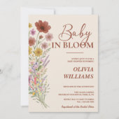 Invitation Bébé en Fleur Fleur sauvage brûlé Baby shower oran (Devant)