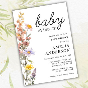 Invitation Bébé En Fleur Fleur sauvage Élégant Baby shower