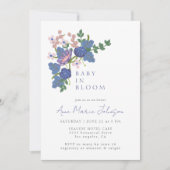 Invitation Bébé En Fleur Fleur sauvage Floral Baby shower ble (Devant)