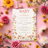 Invitation Bébé en fleur Fleur sauvage habillé Baby shower fi