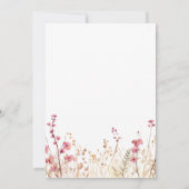 Invitation Bébé en Fleur Fleur sauvage rose Baby shower fille (Dos)