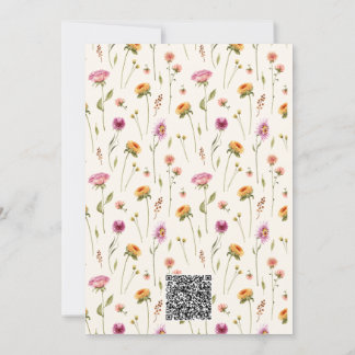 Invitation Bébé en Fleur Fleur sauvage rose fille Baby shower