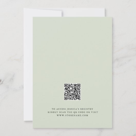 Invitation Bébé En Fleur Fleur sauvage Sage Baby shower Vert (Dos)