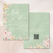 Invitation Bébé en fleur Fleur sauvage Sage Green Baby shower