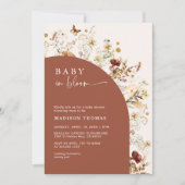 Invitation Bébé En Fleur Fleur sauvage Terracotta Arch Douche (Devant)