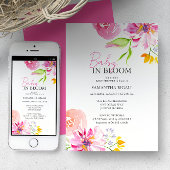 Invitation Bébé En Fleur Floral Aquarelle Douche