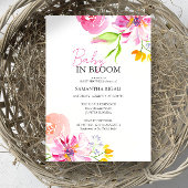 Invitation Bébé En Fleur Floral Aquarelle Douche