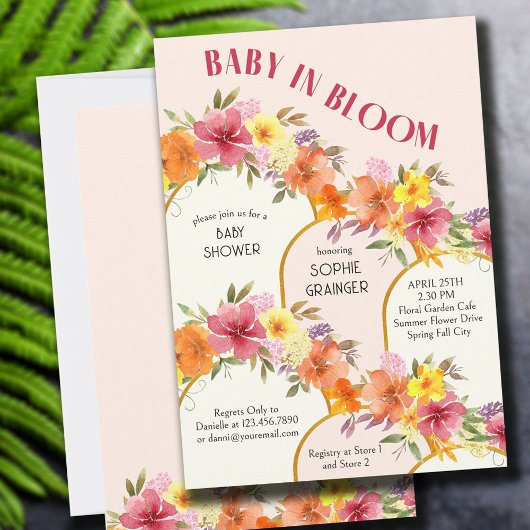 Invitation Bébé en Fleur Floral Arch Baby shower fille