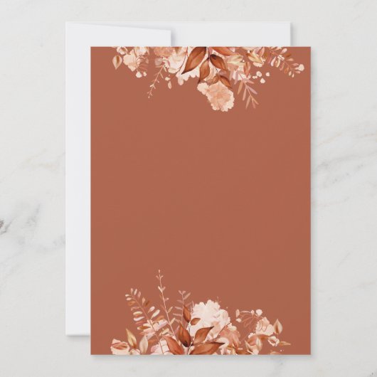 Invitation Bébé En Fleur Floral Automne Baby shower Automne (Dos)