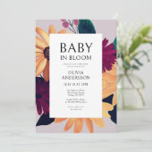 Invitation Bébé En Fleur Floral Baby shower Fille (Debout devant)