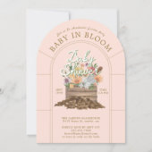 Invitation Bébé en Fleur Floral Bois Crate Baby shower de jar (Devant)