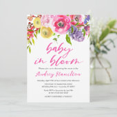 Invitation Bébé En Fleur Gras Baby shower Floral (Debout devant)