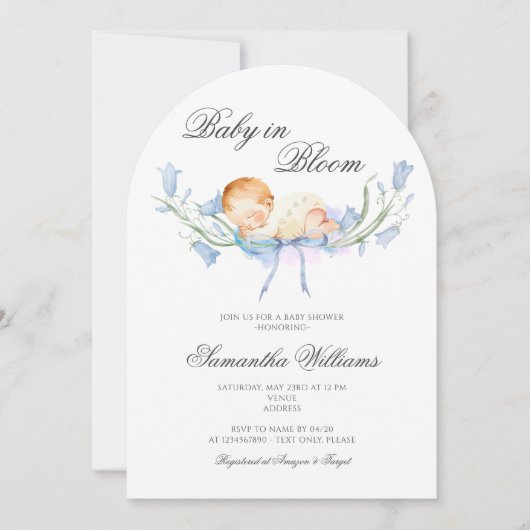 Invitation Bébé en Fleur Jardin Floral Bébé Registre Douche (Devant)