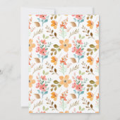Invitation Bébé en Fleur Jardin Floral Fille Douche (Dos)
