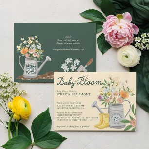 Invitation Bébé en Fleur Jardin Floral Pluie Baby shower Bott