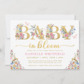 Invitation Bébé en Fleur Joli Fleur sauvage Jardin Douche (Devant)