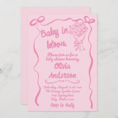 Invitation Bébé en Fleur Main Fleur Tirée Douche Bouquet (Devant / Derrière)