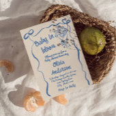 Invitation Bébé en Fleur Main Fleur Tirée Douche Bouquet