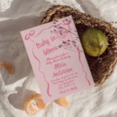 Invitation Bébé en Fleur Main Fleur Tirée Douche Bouquet