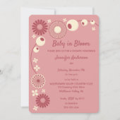 Invitation Bébé en Fleur Mauve Baby shower fille rose (Devant)