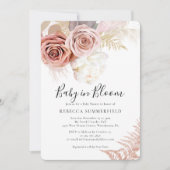 Invitation Bébé en Fleur Pampas Grass Boho Girl Douche (Devant)