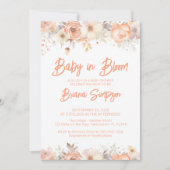 Invitation Bébé en fleur Pêcher Baby shower floral (Devant)