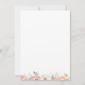 Invitation Bébé en fleur Pêcher Baby shower floral (Dos)