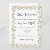 Invitation Bébé En Fleur - Pies Délicates (Devant / Derrière)
