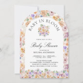 Invitation Bébé en Fleur Printemps Arc Floral Baby shower pho (Devant)