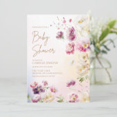 Invitation Bébé en Fleur Printemps Baby shower Floral Invitat (Debout devant)