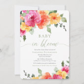 Invitation Bébé en Fleur printemps lumineux douche fleurie ét (Devant)