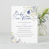Invitation Bébé En Fleur Printemps Violet Fleur sauvage Baby (Debout devant)