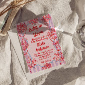 Invitation Bébé en fleur rose Baby shower de fleurs dessinées