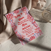 Invitation Bébé en fleur rose Baby shower de fleurs dessinées