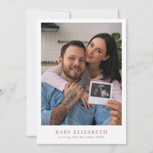 Invitation Bébé En Fleur Rose Fille Baby shower Photo Floral (Dos)