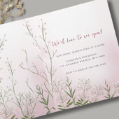 Invitation Bébé en Fleur Rose Fille Douche Florale