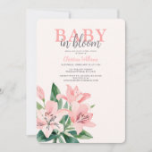 Invitation Bébé en Fleur rose Floral Baby shower fille (Devant)