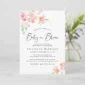 Invitation Bébé en Fleur Rose Floral Bébé Sprinkle (Debout devant)