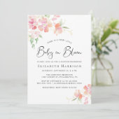 Invitation Bébé en Fleur Rose Floral Douche (Debout devant)