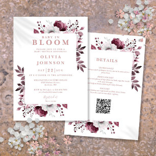 Invitation Bébé En Fleur Rose Floral Tout En Un Baby shower