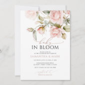Invitation Bébé en Fleur Rose rose & Baby shower verdoyant (Devant)
