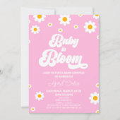 Invitation Bébé En Fleur Rose Rose Retro Baby shower Fleur De (Devant)