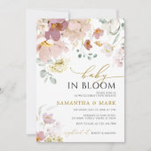 Invitation Bébé en Fleur Rose & Rouge Fleur sauvage Douche (Devant)