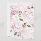 Invitation Bébé En Fleur Roses Rose Baby shower Floral (Dos)