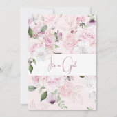 Invitation Bébé En Fleur Roses Roses Rose Fille Baby shower F (Dos)