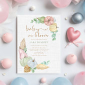 Invitation bébé en fleur Rustique automne boho Citrouille bab