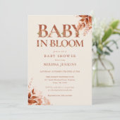 Invitation Bébé En Fleur Rustique Floral Baby shower Automne (Debout devant)