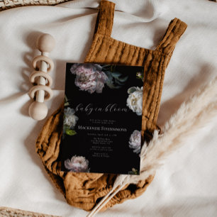 Invitation Bébé en Fleur Sauge Foncé Fleur de Pivoine Baby Sh