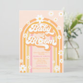 Invitation Bébé en fleur Super marguerite Baby shower arc-en- (Debout devant)