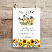 Invitation Bébé En Fleur Tournesol Grange Baby shower rustiqu